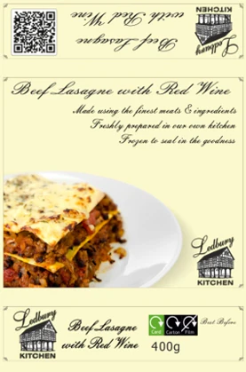 'A-la-Carte' Beef Lasagne with Red Wine Ready Meal - Image 4