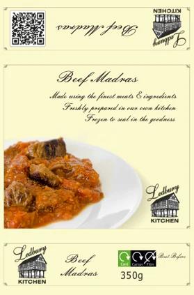 'A-la-Carte' Beef Madras Ready Meal - Image 3