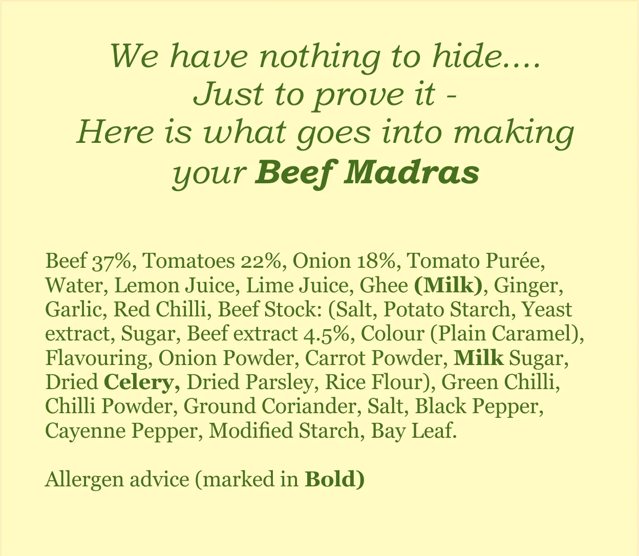 'A-la-Carte' Beef Madras Ready Meal - Image 5