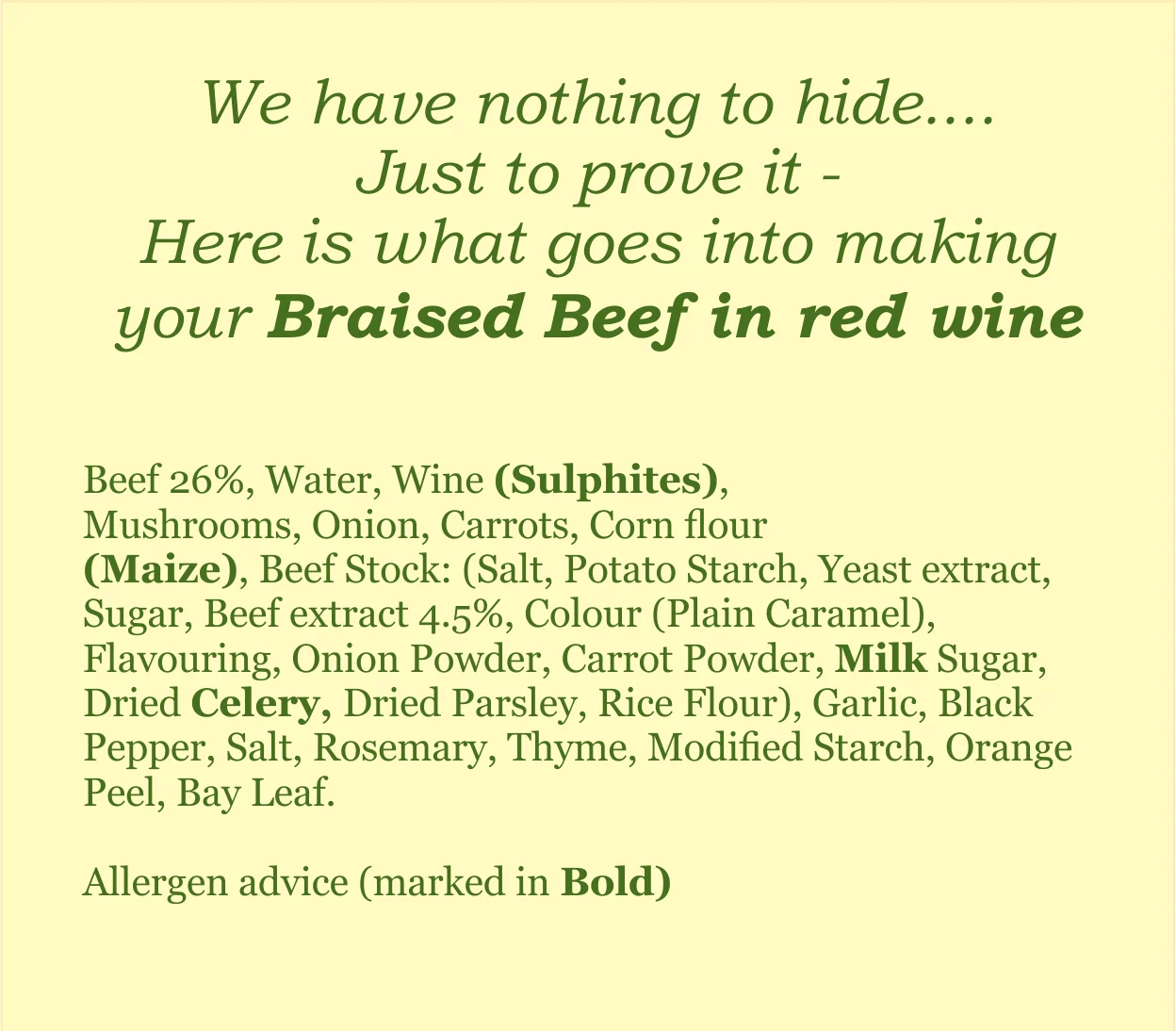 'A-la-Carte' Braised Beef in Red Wine Ready Meal - Image 4