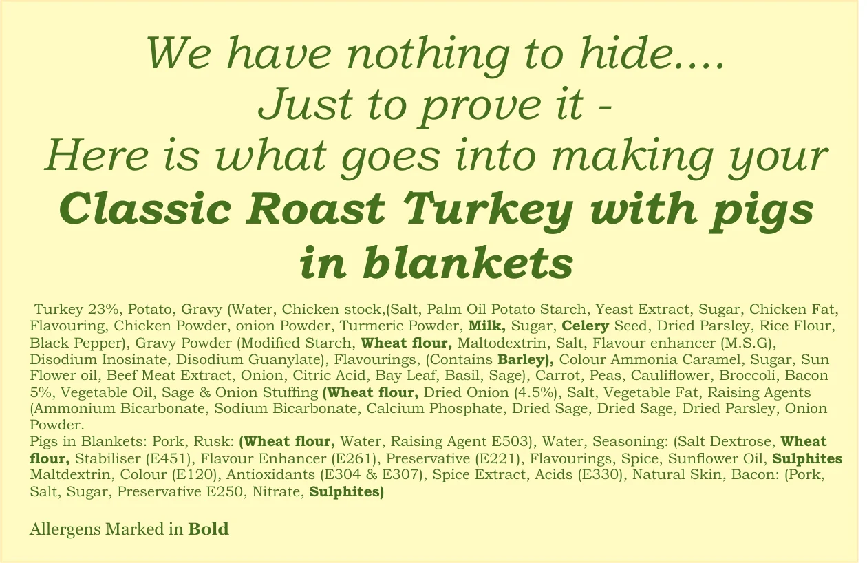 Classic Roast turkey, pigs in blankets, vegetables, potatoes & gravy - Image 3
